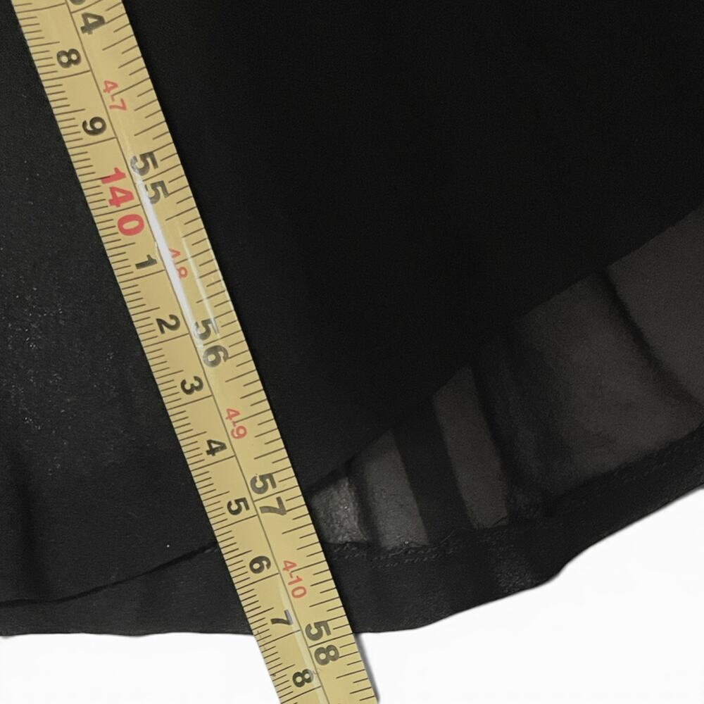 Vintage 1930s Black Chiffon Soutache Evening Gown Sheer Flutter Sleeve Dress - Picture 10 of 11